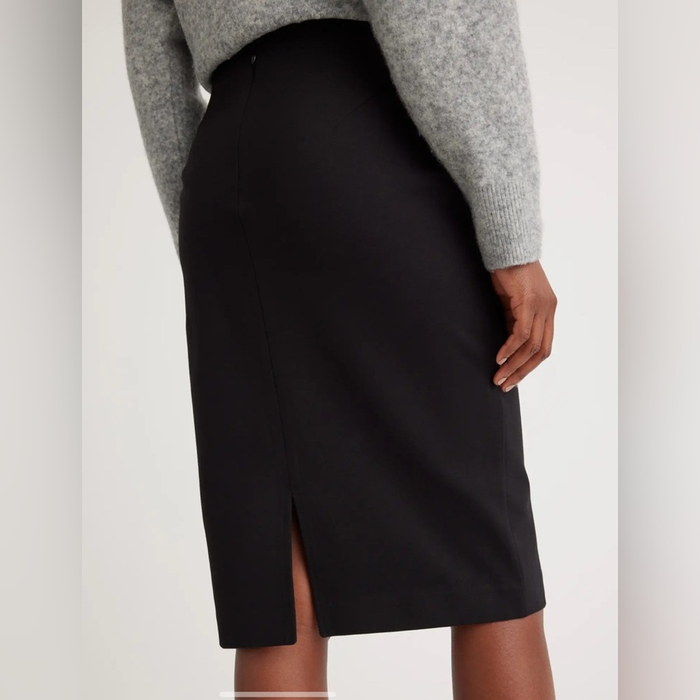 NWT Quince Ultra-Stretch Ponte Pencil Skirt Black Sz S - Picture 2 of 9